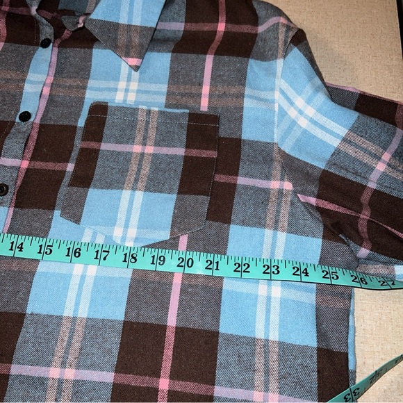 4X Multi Colored Plaid Flannel Button Down Tunic Soft Western Cowgirl Plus Sz. - Picture 6 of 8